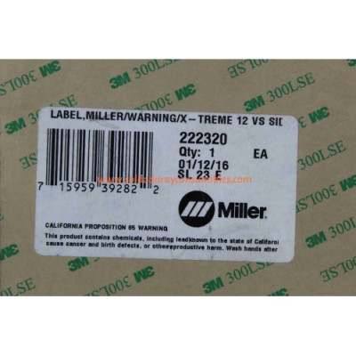 Label Miller/Warning/X-treme 12VS Side Miller 222320