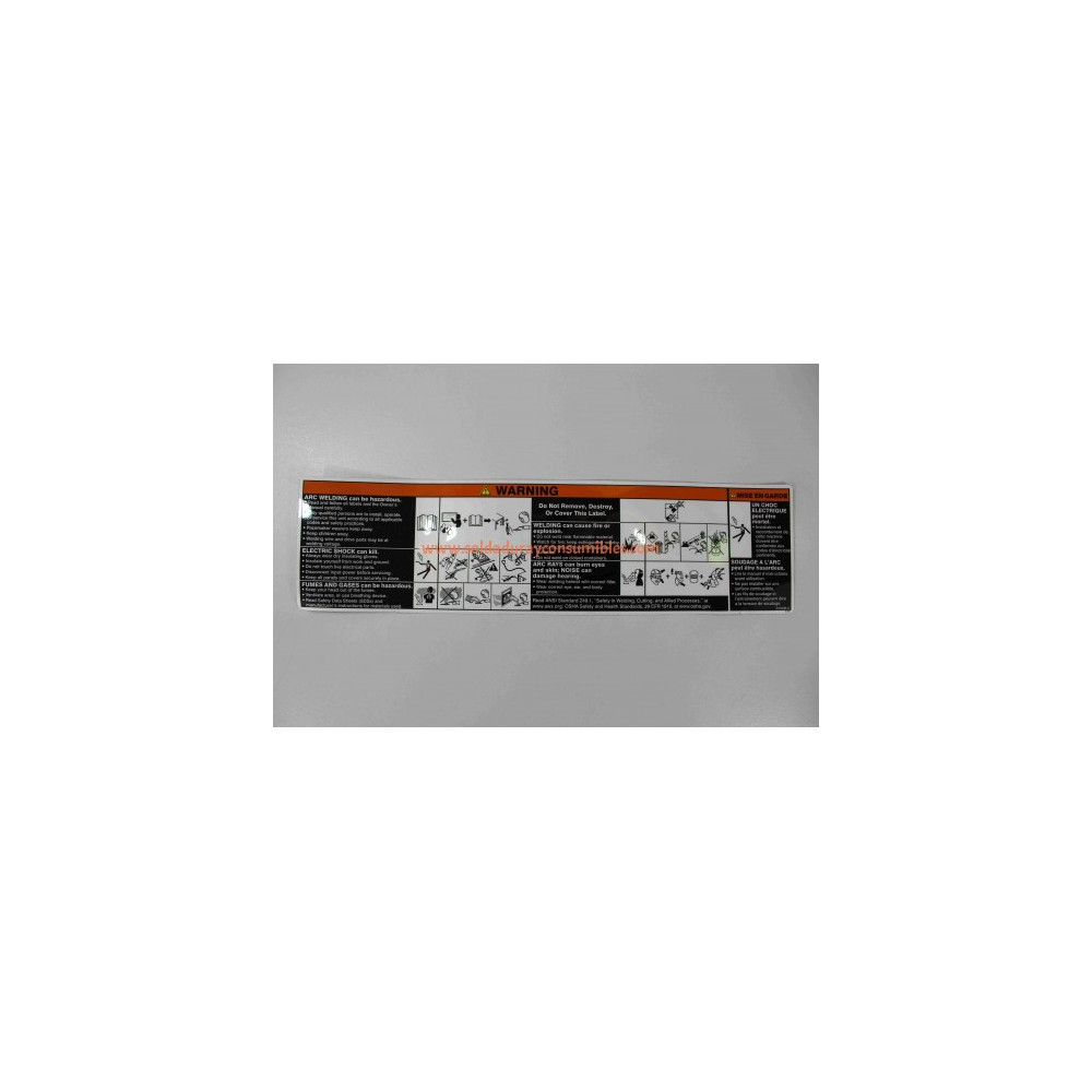 Miller Label Warning Gen Precaution Suitcase Ce/Domestic 252393