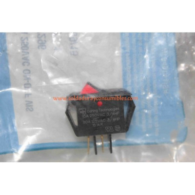 Miller Switch Rocker Spst 15A 250Vac On-Off Visi Red Rock 267296