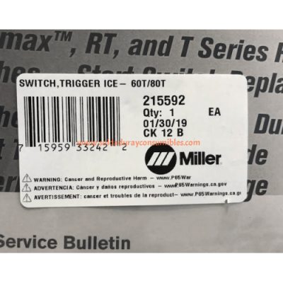 Miller 215592 Switch Trigger ICE-60T/80T